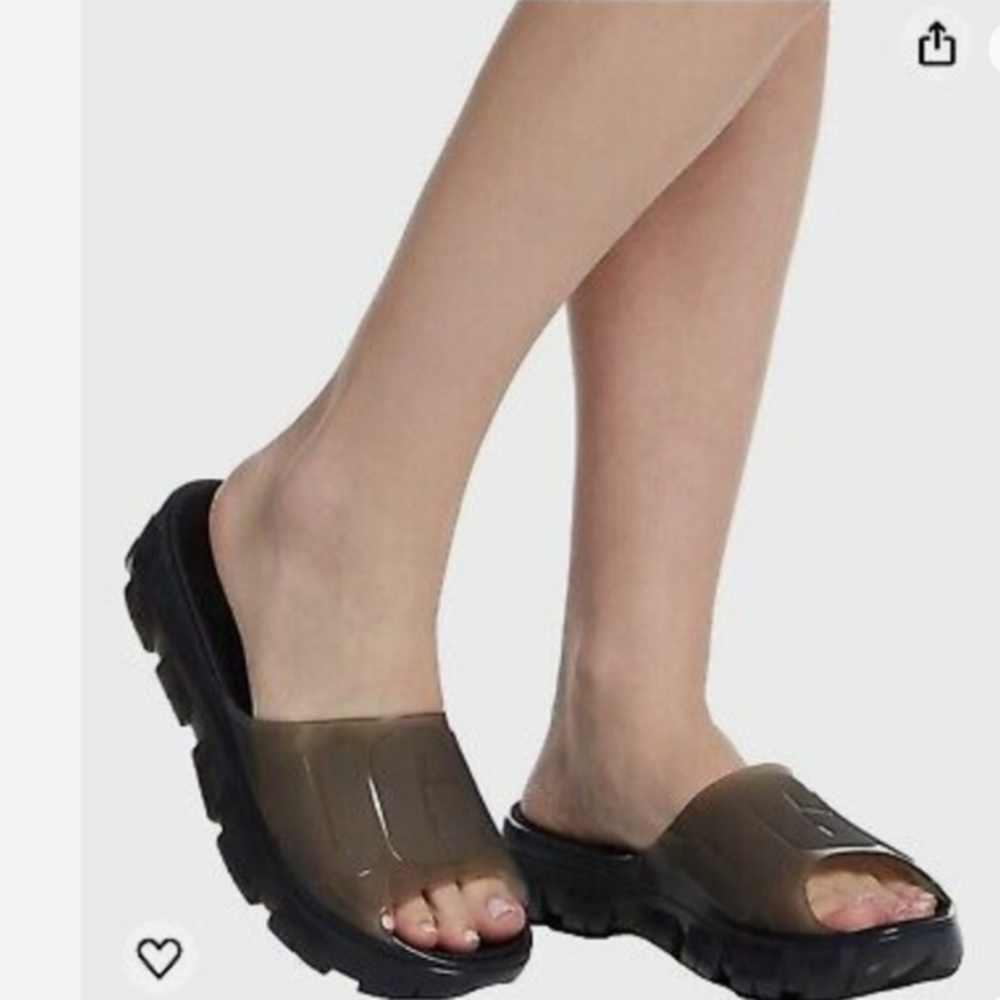 NWT Ugg Jella‎ clear slide,Platform,slip on sandals,9